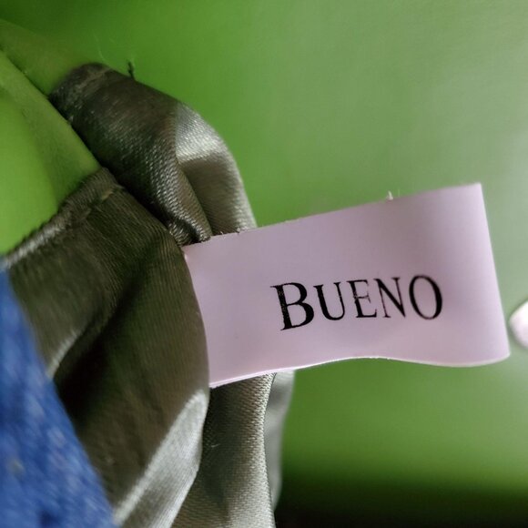 Bueno Gemstone Embellished Blue Green Denim Fabric Purse Tote Shoulder Bag - Picture 10 of 13